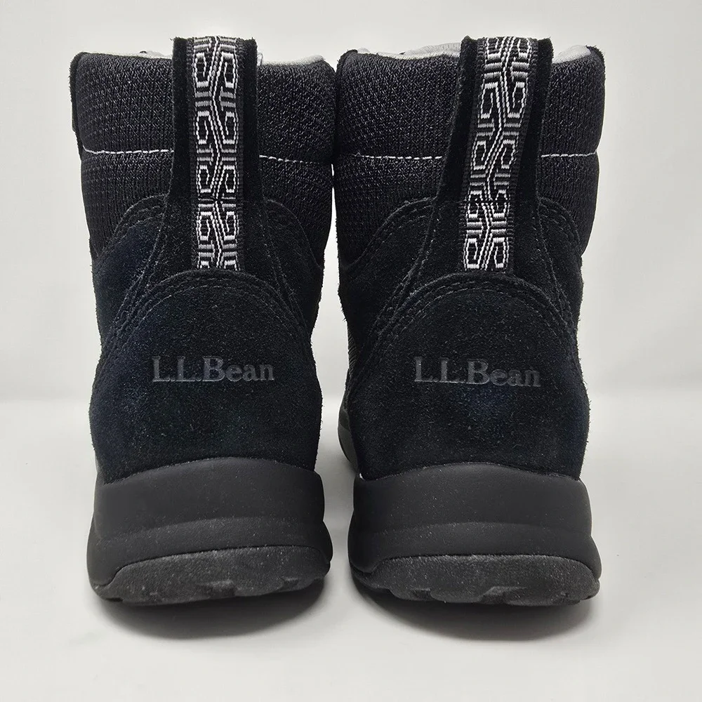 LL Bean Womens Snow Sneakers Waterproof Primaloft Boots Black 504747 Size 8.5 M